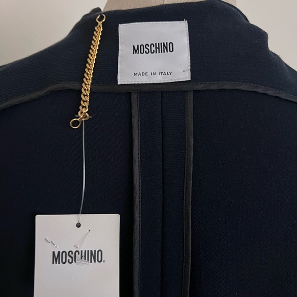 Moschino 2010 Runway Virgin Wool Navy Coat Jacket NWT Made In Italy Size 12 (US) - Picture 7 of 9